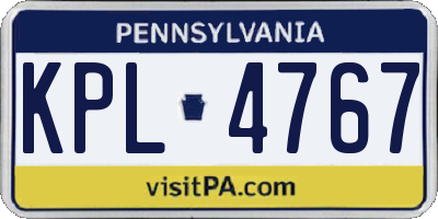 PA license plate KPL4767