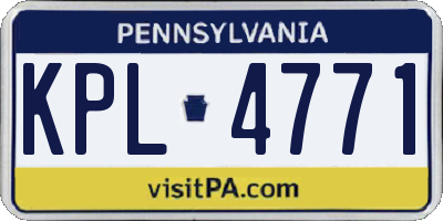 PA license plate KPL4771