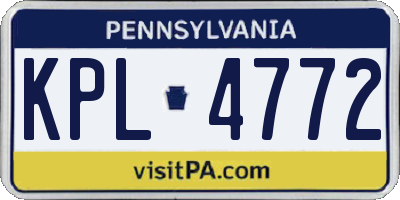 PA license plate KPL4772