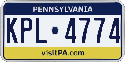 PA license plate KPL4774