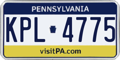 PA license plate KPL4775