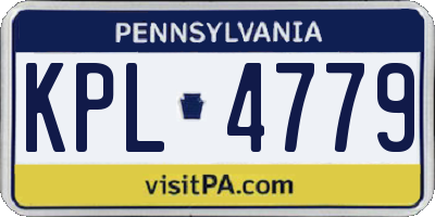 PA license plate KPL4779