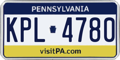 PA license plate KPL4780