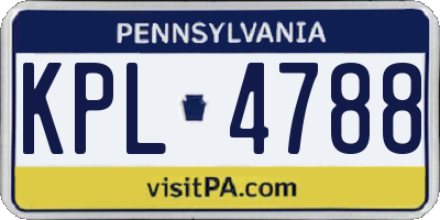 PA license plate KPL4788