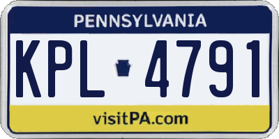 PA license plate KPL4791
