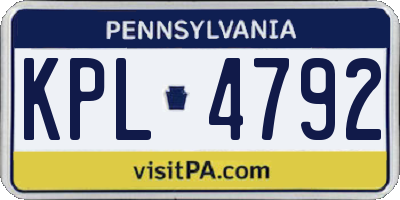 PA license plate KPL4792