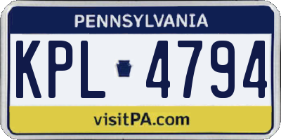 PA license plate KPL4794