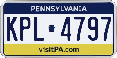 PA license plate KPL4797