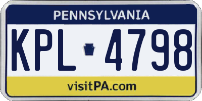 PA license plate KPL4798