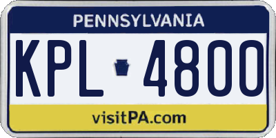 PA license plate KPL4800