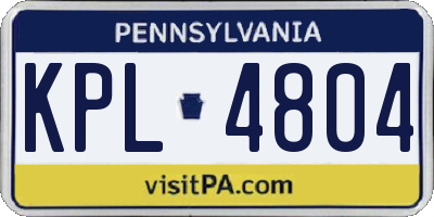 PA license plate KPL4804