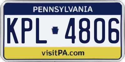 PA license plate KPL4806