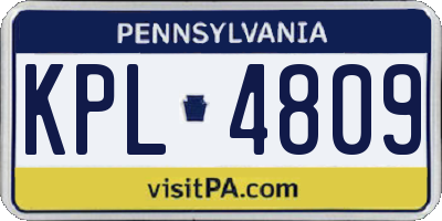 PA license plate KPL4809