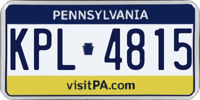 PA license plate KPL4815