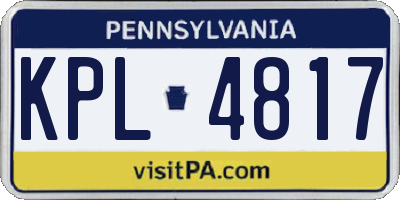 PA license plate KPL4817