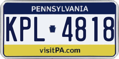 PA license plate KPL4818
