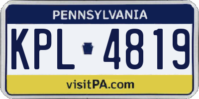 PA license plate KPL4819