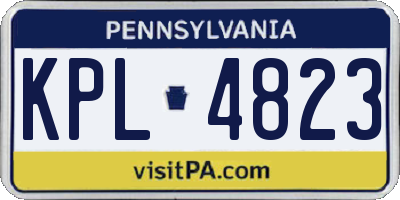 PA license plate KPL4823