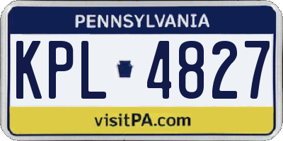 PA license plate KPL4827
