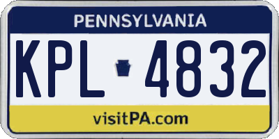 PA license plate KPL4832