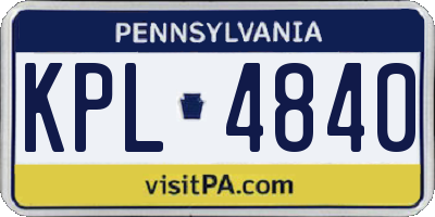 PA license plate KPL4840