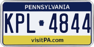 PA license plate KPL4844