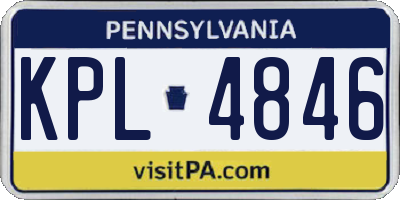 PA license plate KPL4846