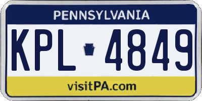 PA license plate KPL4849