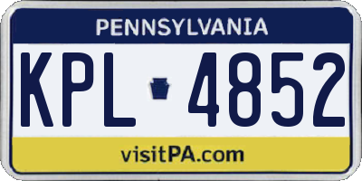 PA license plate KPL4852