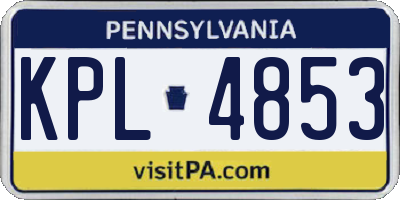 PA license plate KPL4853