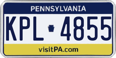 PA license plate KPL4855