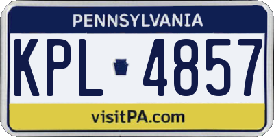 PA license plate KPL4857