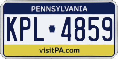PA license plate KPL4859