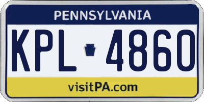 PA license plate KPL4860