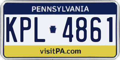 PA license plate KPL4861