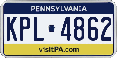 PA license plate KPL4862