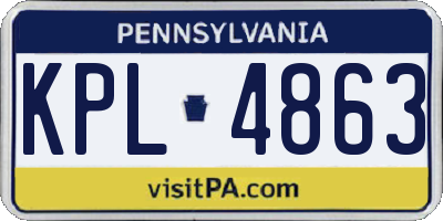 PA license plate KPL4863