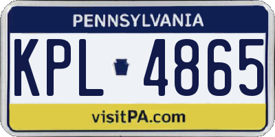 PA license plate KPL4865