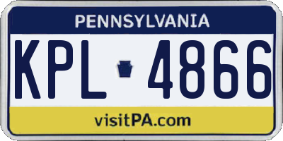 PA license plate KPL4866