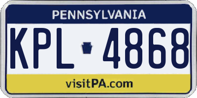 PA license plate KPL4868