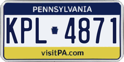 PA license plate KPL4871