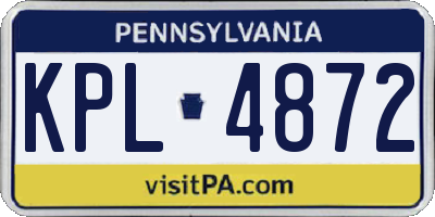 PA license plate KPL4872