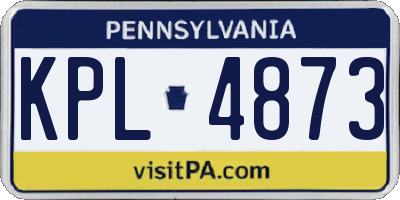 PA license plate KPL4873