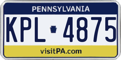 PA license plate KPL4875