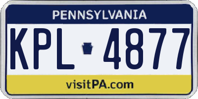 PA license plate KPL4877