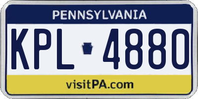 PA license plate KPL4880