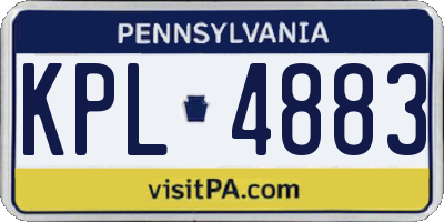 PA license plate KPL4883