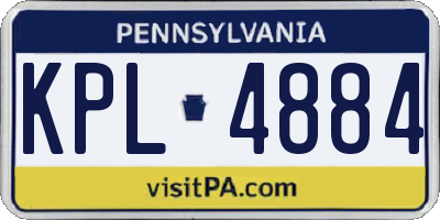 PA license plate KPL4884