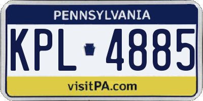 PA license plate KPL4885
