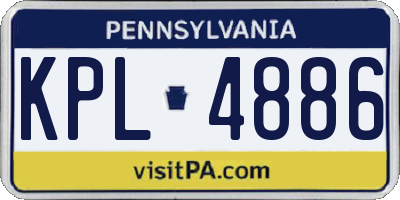PA license plate KPL4886